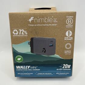 Nimble 810090110097 Compact Dual Wall Charger 20w Pd Fast Charging Wally Mini New -fast Ship