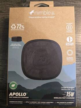 Nimble 810090110189 Apollo 15w Wireless Fast Charging Pad Charger - New