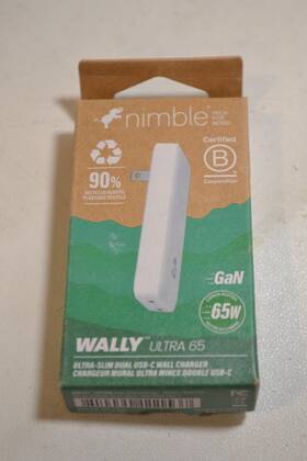 Nimble 810090111537 Wally 65w Ultra-slim Dual Usb-c Wall Charger