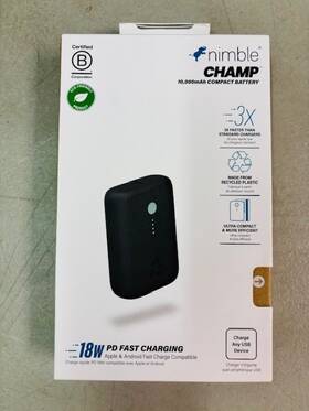 Nimble 850012302766 Champ 18-watt Portable 10 000mah Usb-c Battery
