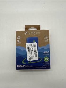Nb-cpc-10k2c-11445 Nimble Champ 20-watt Portable 10 000mah Compact Usb-c Battery - Blue New
