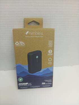 Nb-cpc-5k-blk Nimble Eco-friendly Champ Lite 5200mah Compact Battery With 15w Black