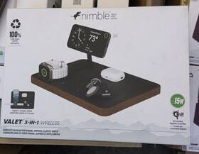 Valet3n1 Nimble Valet 3-in-1 Qi Wireless Charger Fast Charge For Iphone Airpods Apple