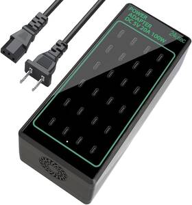 Zetx24c01a Nongxiang 24-port 100w 20a Usb C Charger Multiple Charging 100w-24c Black