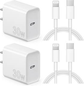 K03-30w Novobit Iphone Charger Fast Charging 30w Usb C Block With 6ft Super White