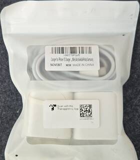 X00378pgu5 Novobit Usb-c Fast Wall Charger 1-port With 1m Cable For Iphone 15 White