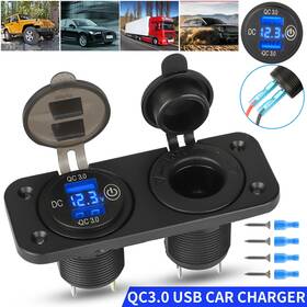 Qc3.0 Nsi 616361682290 12v Dual Usb Charger Car Cigarette Lighter Socket Plug Panel For Truck