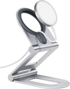 Ps07 Nulaxy Dual Folding Phone Stand For Magsafe Charger A-silver