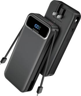 Ac-02ep Nusyddy Portable Power Bank 20000mah With Built-in Cables And Ac Plug Pd20w
