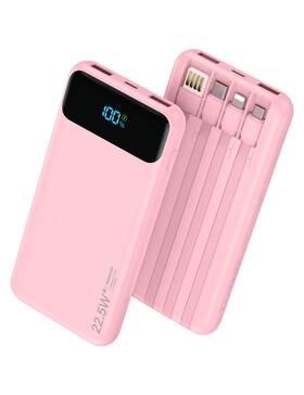 Nusyddy P020 Portable Charger 10000mah 22.5w Fast Charging Power Bank With Pink