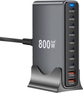 Gan3 Ohlopl 445056858855 800w 10-port Usb-c Charging Station - Fast Charger For Laptops Tablets Sm