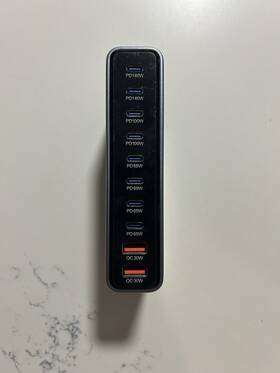 Gan3 Ohlopl 700445616223 800w 10-port Usb-c Charging Station - Fast Charger For Laptops Tablet