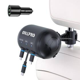 Ss-x02 Ohlpro 3-in-1 Retractable Backseat Car Charger 36w Fast Charging For Phones