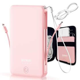 Yz002 Oizniat Portal Charger 10000mah Portable Charging Bank With Built-in Cable 4 Outputs