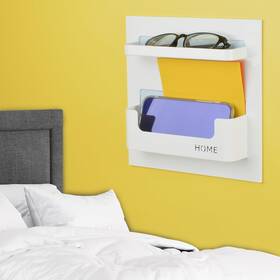 Dhbh-1 Okomatch 611968470196 Bedside Shelf - Stick On Wall Mounted Bed Room Dorm Office Adhesive Floating