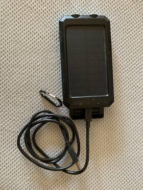 5k9pdbvmdmvwk Online Merch Solar Power Bank Kr-t013 Flashlight 20000mah 2 Usb Input Micro Charger Cable