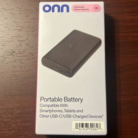 Onn 194346390847 New Portable Battery 10 000mah Usb-c Usb Charging 6000mah/5v