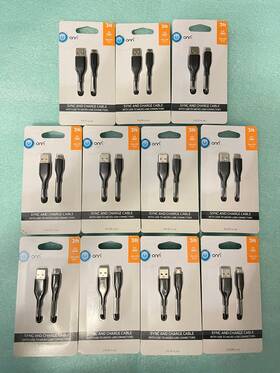 Onn 681131087971 Lot Of 11 3ft Usb To Micro-usb Sync And Charge Cable-black