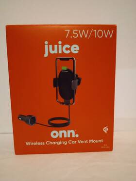 Wiablk100008847 Onn Juice Onn. Phone Charger Wireless Charging Car Vent Clip Mount 7.5w / 10w
