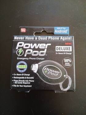 19011 Ontel Power Pod Deluxe Portable Emergency Phone Charger And Cable Usb-c Android