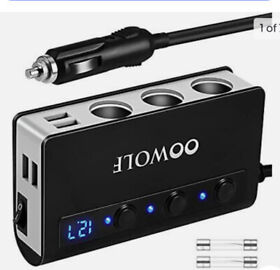 Tr-24 Oowolf Cigarette Lighter Adapter Quick Charge 3.0 180w 12v 24v 3-socket Power