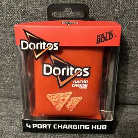 Orbit 840038284214 New Nacho Cheese Doritos Chips Theme Novelty 4 Port Charging Hub Usb A And C Ports