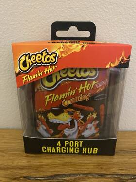 Orbit Innovations 810159396714 New Flaminft Hot Crunchy Cheetos 4-port Charging Hub With 3 Usb A And 1 C Port
