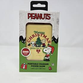 Pwb-pntmev2-2512 Orbit / Peanuts Christmas Power Bank 5000mah Snoopy And Charlie Brown Usb-a Usb-c