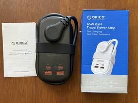 Orico Ap3-3a2u2c-65-us 65w Gan 7-in-1 Black Charging Ports Travel Power Strip