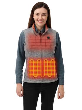 Ororo 840228205647 Upgraded Womens Heated Fleece Vest With Collar And Battery L