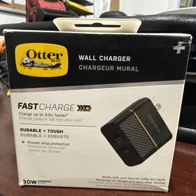 78-52547 Otterbox 30w Fastcharge Dual Port Wall Charger Usb-a 12w /usb-c 18w - Black