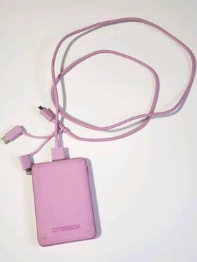 78-81208 Otterbox Portable Charging Kit 5 000 Mah With 3-in-1 Cable Pink Tested