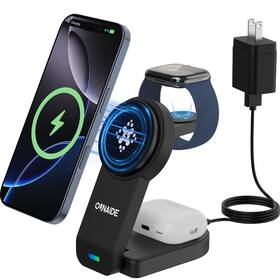 Ounaide 745857140812 Wireless Charger For Apple Magsafe Foldable 3 In 1 Charging Station