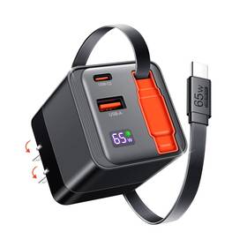 Pd-585 Ounier 65w Retractable Usb C Charger Block Pd Pps Fast Charging Wall With R
