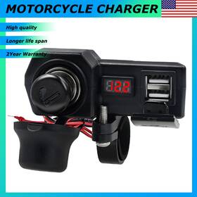 Xpd-mtccc-46541 Oxilam Motorcycle Dual Usb Phone Quick Charger Socket Adapter Red Led Waterproof 12-24v