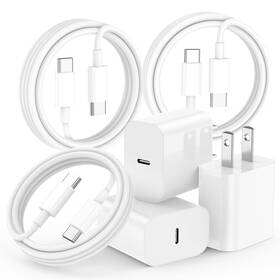 Tsxhd-31 Oxivane 20w Usb C Charger Block 3 Pack With 6ft Cable For Iphone 16/15 Series