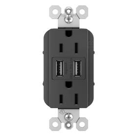 Tm826usbbkccv4 Pass & Seymour 785007038910 Legrand Radiant 15 Amp Decorator Duplex Tamper Resistant Outle