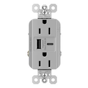 C6.0acharging Pass & Seymour Tr15usbac6gry Legrand And 15 Amp Heavy-duty Usb A/c6.0acharging Ports
