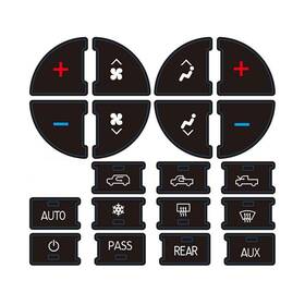 Pawaca 005997846062 Ac Dash Accents Button Sticker Repair Kit For Fixing Ruined Faded A/c Control