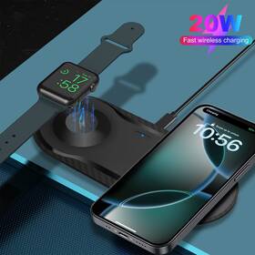 B46908001 Pdkuai 2in1 Wireless Charger Mat Dual Charging Pad For Apple Watch 10 Iphone 16 Pro Max