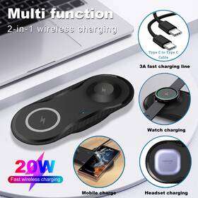 B56711001 Pdkuai 20w Wireless Charger Fast 2in1 Charging Station For Samsung Watch 7 S25 Z Flip6
