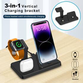 B57311001 Pdkuai Foldable 3in1 Fast Charging Station For Apple Watch S10 Ultra2 Iphone 14 Pro Max