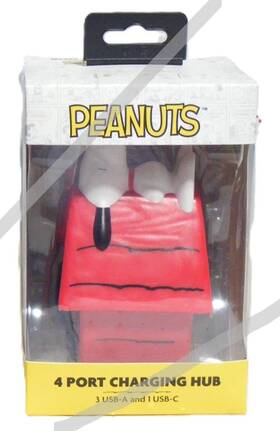 Peanuts 810159392105 Snoopy Doghouse 4 Port Charging Hub Usb-a Usb-c Data Transfer New 761