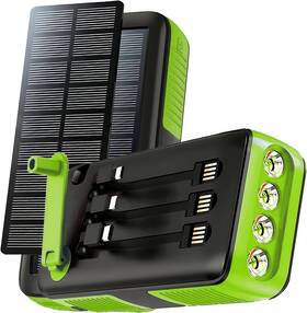 Ps-618-us Pecuwe Solar Power Bank Charger 63200mah Hand Crank Fast Charging Outputs In