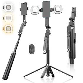 Q515tk Performance Master H-lampx2 71 Inch Smart Tracking Selfie Stick And Tripod Auto Face 360 Rotation