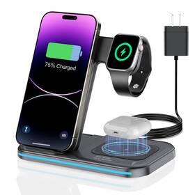 Mi-qis08 Pgbffy 3 In 1 Charging Station Wireless Charger Lphone Foldable Stand For M