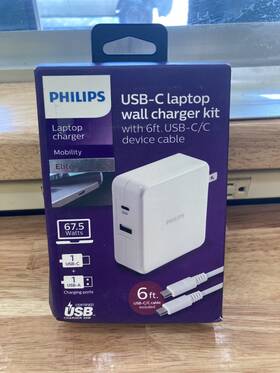 Dlp6111c Philips Elite 67.5w Ac Laptop Charger With Usb-c To Cable