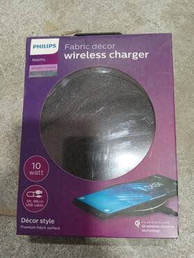 Dlp9035fg Philips Dlp9035fg/37 New Fast Wireless Phone Charger - Fabric Decor Surface 10-watts