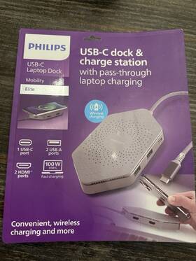 Swl9323gr Philips Swl9323gr/37 Mobility Elite Usb-c Docking Station With Qi Charging