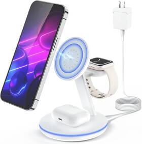 W309 Pilita 3 In 1 Charging Station For Apple Devices Fast Mag-safe Charger B-white